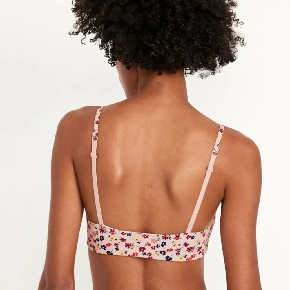 Floral Print Womens Bralette Xl Old Navy Cute Boho Y2k Comfy Bra Sports Gym Tank - Picture 4 of 13